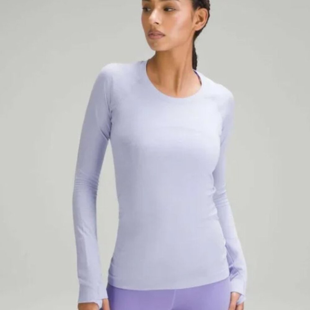 Lululemon swiftly tech long-sleeve shirt, purple, size 16